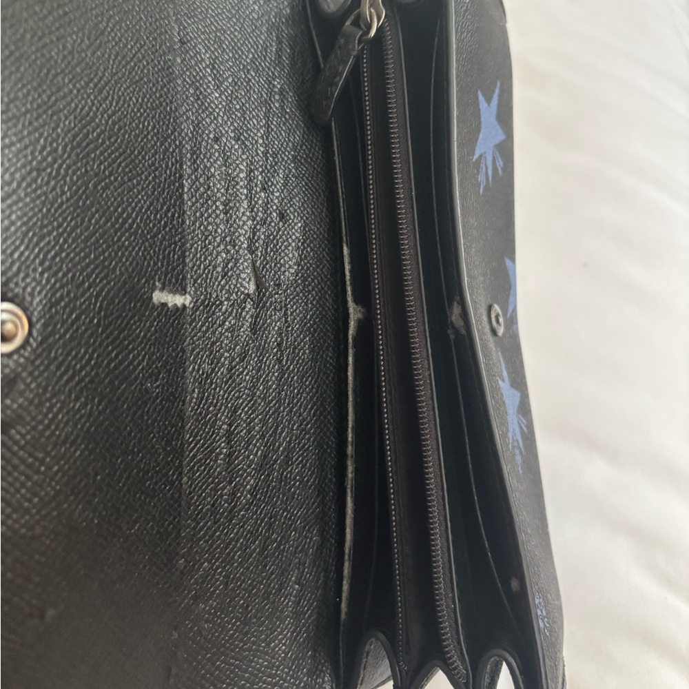 Coach Black Wallet with Blue Star Design - Picture 5 of 5